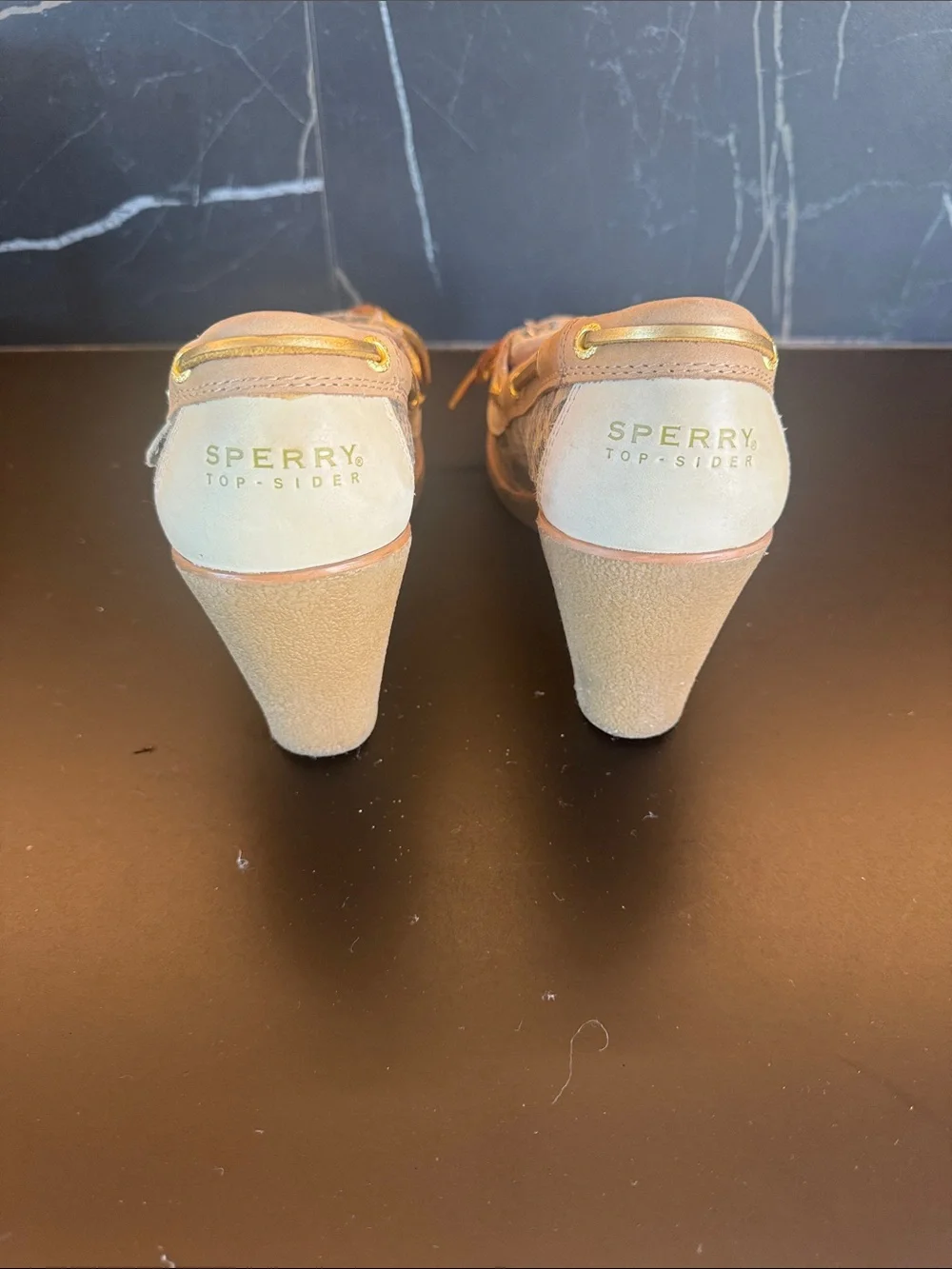 Sperry Tan Leather Boat Shoes Flats